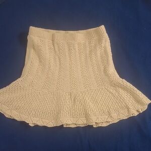 Freshman Beige Knit Skater Skirt